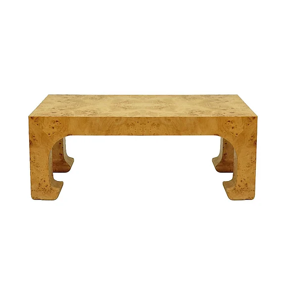 Worlds Away Nicola Pagoda Style Coffee Table in Burl Wood NICOLA BW