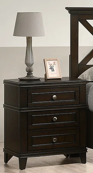Emma Mason Signature Azure Living 3 Drawer Nightstand w/ USB in Cherry