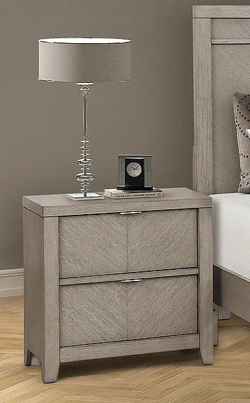Emma Mason Signature Prism Casa 2 Drawer Nightstand in Taupe