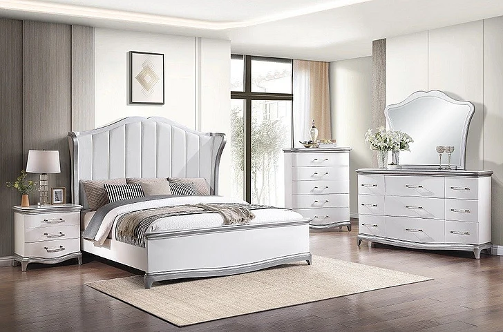 Cosmos Nina 2pc Bedroom Set in Cream