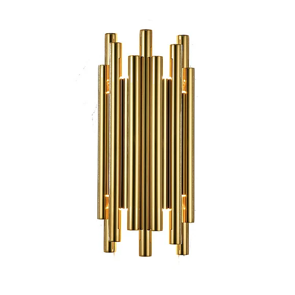 Bethel Gold Stainless Steel LED Rod Wall Sconce NL47G
