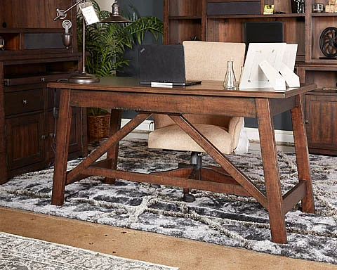 Baldridge Home Office Large Leg Desk in Light Brown FedEx/UPS