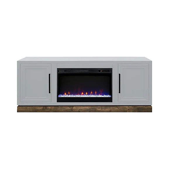 Legends Nora 64" Fireplace Console in Jasmine Whitewash/Barnwood NO5210.BJW