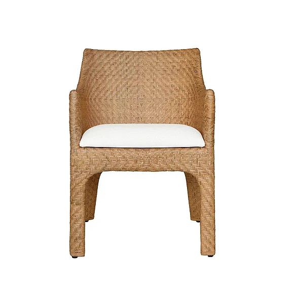 Worlds Away Noelle Basketweave Rattan Wrapped Dining Chair NOELLE CLOSEOUT