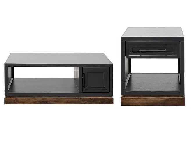 Legends Furniture Nora 2pc Occasional Living Room Set in Seal Skin and Whiskey