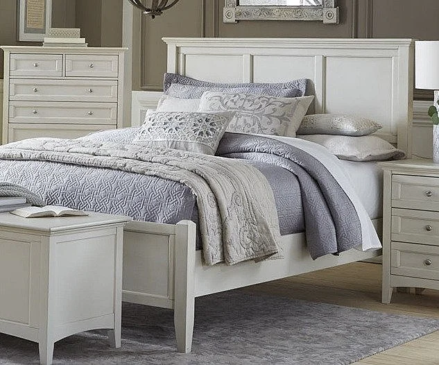 Northlake Queen Panel Bed in White Linen NRLWT5050