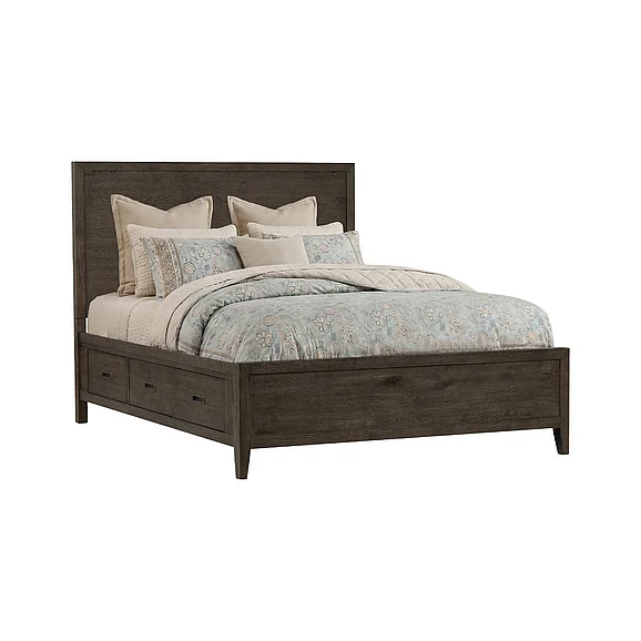 Intercon Norwich Queen Panel Storage Bed in Driftwood Oak