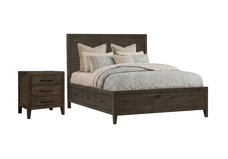 Intercon Norwich 2pc Panel Bedroom Set in Driftwood Oak