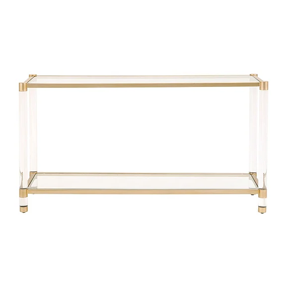 Essentials For Living Nouveau Console Table in Brushed Brass 6075.BBRS/CLR