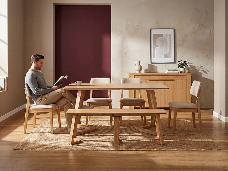 Transformer Table Nova Extendable 6pc Dining Set in Driftwood