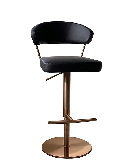 Whiteline Modern Living Nova Barstool in Black/Rose Gold BS1720P-RGLD/BLK
