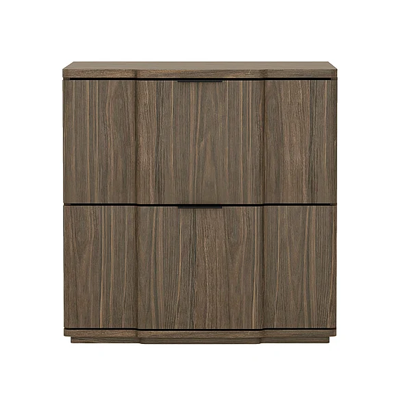 Manhattan Comfort Clive 22" Nightstand in Walnut and Black NS1560-6