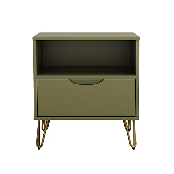 Manhattan Comfort Avira 20" Nightstand in Olive Green (1-Drawer) NS1720-OG