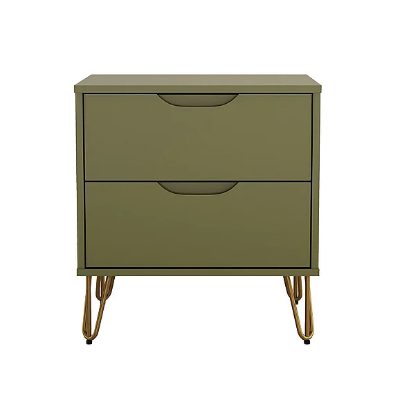 Manhattan Comfort Avira 20" Nightstand in Olive Green (2-Drawer) NS1721-OG