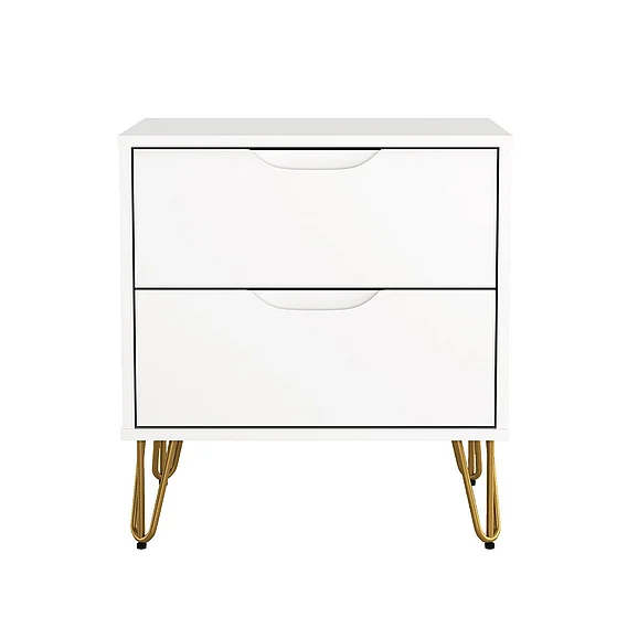 Manhattan Comfort Avira 20" Nightstand in White (2-Drawer) NS1721-WH