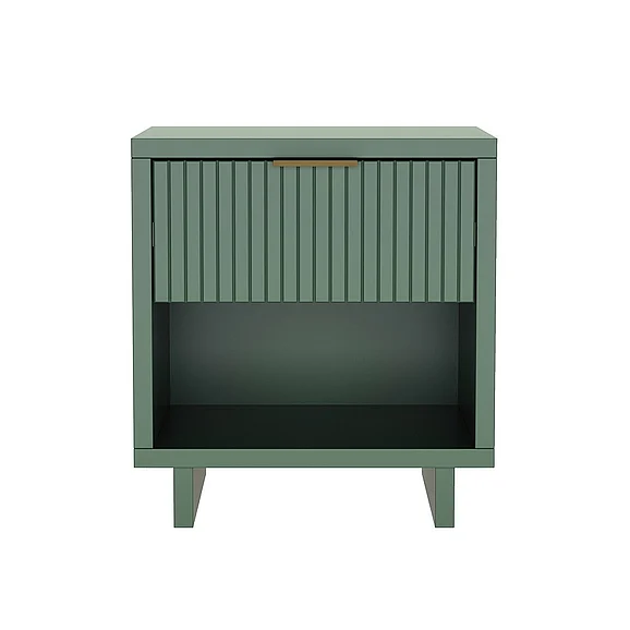 Manhattan Comfort Elara 18" Solid Wood Nightstand in Sage Green (1-Drawer) NS1794-3