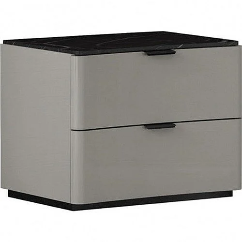 Whiteline Modern Massimo Nightstand in Light Grey NS2021-LGRY/BLK