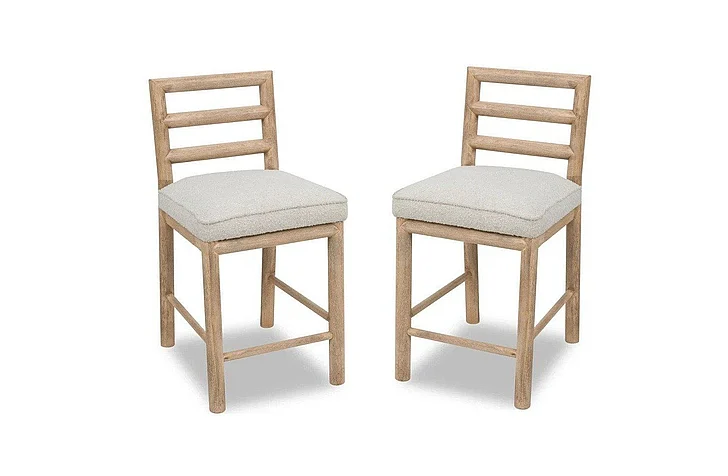 Modus Furniture Dorsey Ladder Back Counter Stool in Ricotta NSPV70 (Set of 2)