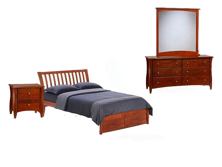 Night & Day Nutmeg 4pc Platform Bedroom Set in Cherry