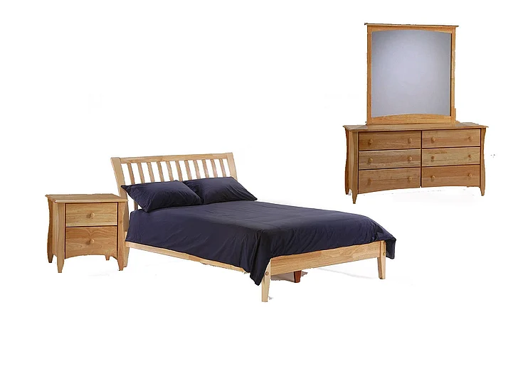 Night & Day Nutmeg 4pc Platform Bedroom Set in Natural