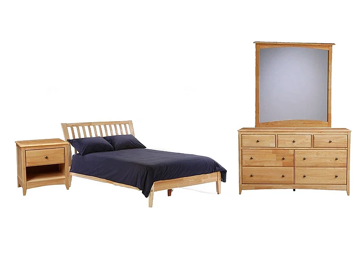 Night & Day Nutmeg 4pc Platform Bedroom Set in Natural