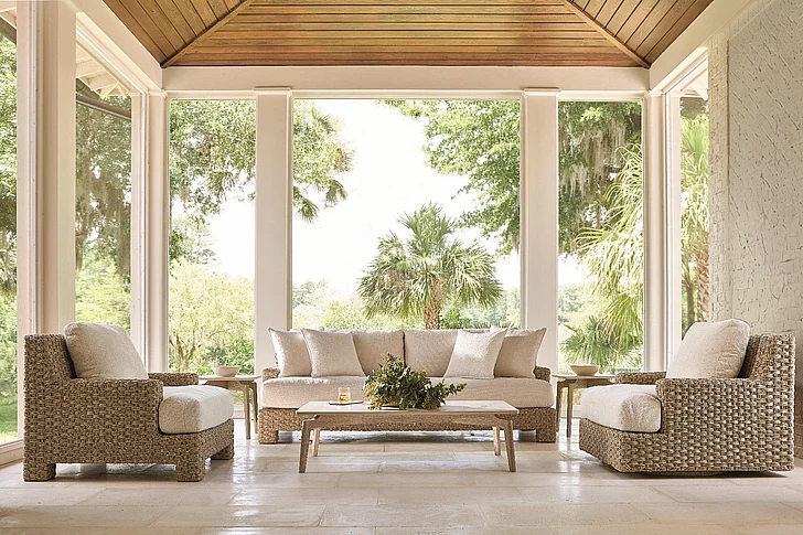 Bernhardt Exteriors - Trieste Outdoor 3-Piece Seating Set in Pampas