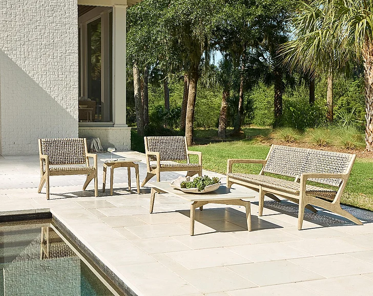 Bernhardt Exteriors - Atlas Outdoor 3-Piece Seating Set in Sea Oat