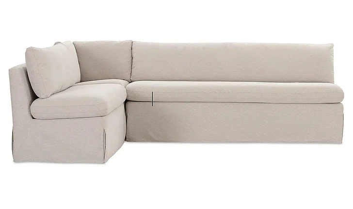 Moe's Home Fable Slipcover Dining Banquette L-Shape Beige 100.5 in. OA-1068-34