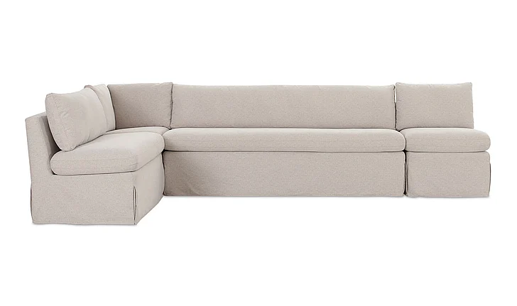Moe's Home Fable 125.5" L-Shape Slipcover Dining Banquette in Beige OA-1069-34