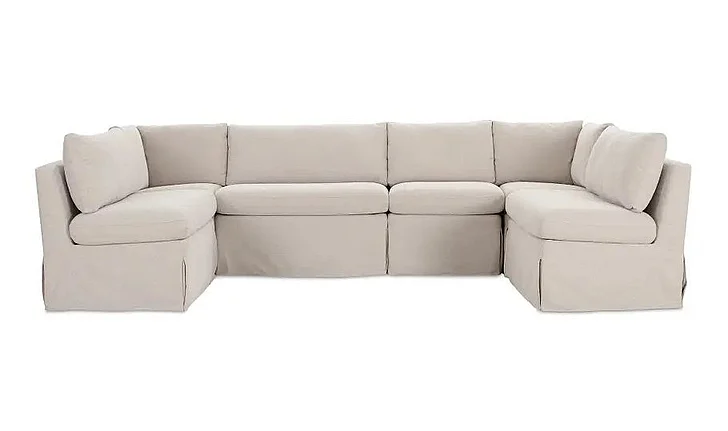 Moe's Home Fable Slipcover Dining Banquette U-Shape Beige OA-1071-34