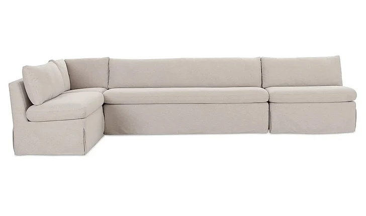 Moe's Home Fable Slipcover Dining Banquette L-Shape Beige 139.5 in. OA-1070-34