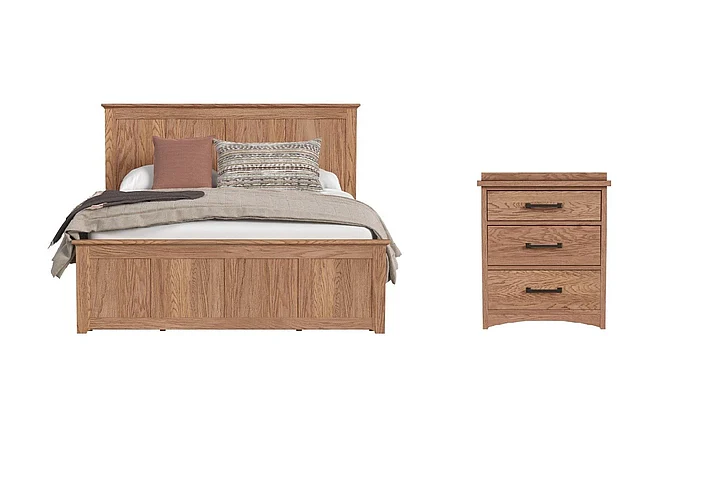 Intercon Furniture Oak Park 2pc Panel Bedroom Set in Taupe
