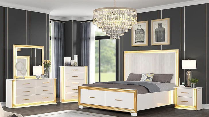 Galaxy Home Obsession 2pc Bedroom Set in White