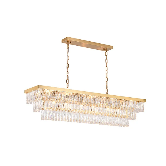 Bethel Rectangular Gold Metal Frame Chandelier OC33C48G