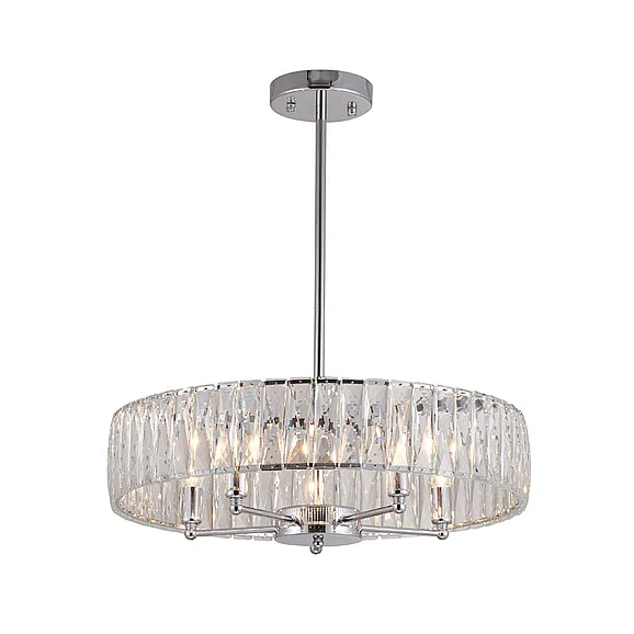 Bethel Round Chrome Metal Frame Chandelier OC42C22CH