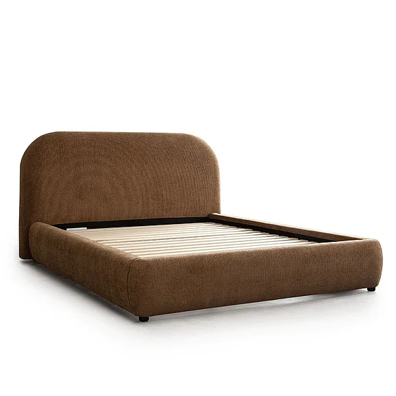 Diamond Sofa Ocean Eastern King Bed with Mattress Platform in Dune Medal Bronze Performance Fabric OCEANDUEKBED