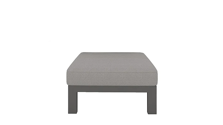Chromcraft Newport Outdoor Modular Ottoman in Brightside Cloud Fabric with Gray Metal