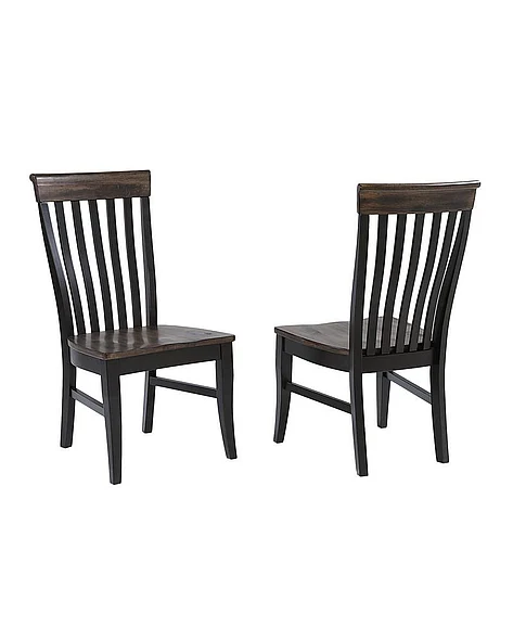 ECI Ashford Side Chair in Black and Rustic Walnut (Set of 2) 1859-23-S4