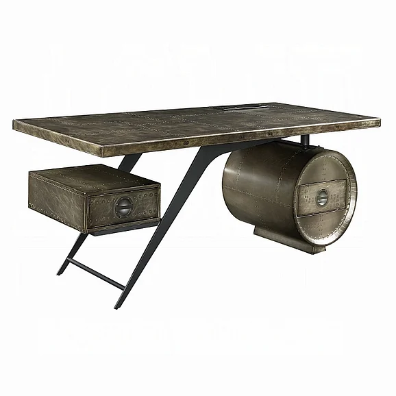 ACME Brancaster Executive Writing Desk with USB in Bronze Aluminum OF02586