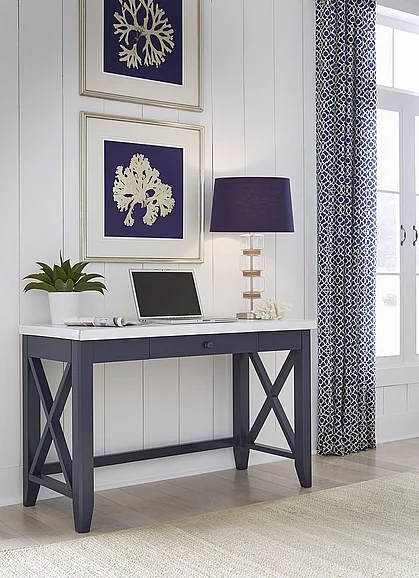 John Thomas Hampton Desk in Chalk & Blue OF62-67X