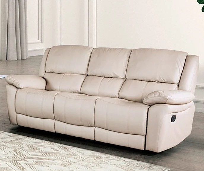 Furniture of America Glarus Manual Reclining Sofa in Off White FM69003WH-SF-M