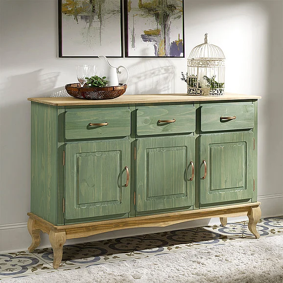 Pine Crafter Furniture Dash Wood Buffet Sideboard in Green OLI416