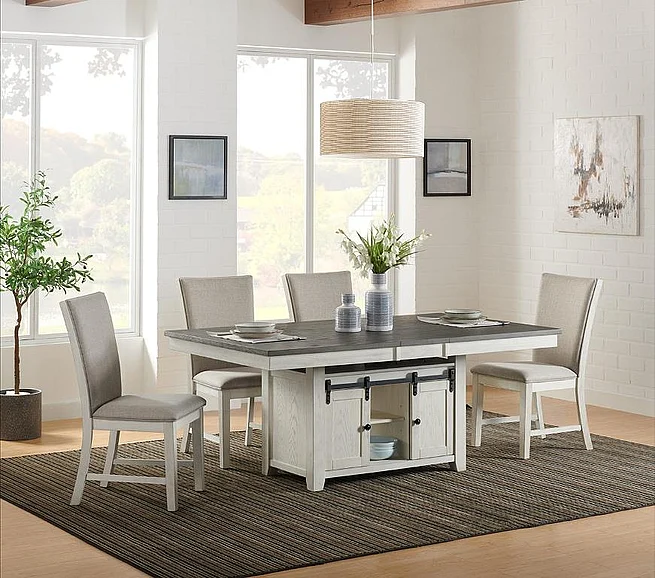 Urban Styles Omaha 5pc Adjustable Height Table Set in Gray/Almond