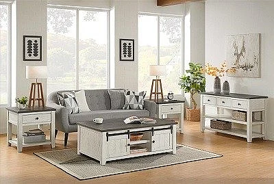 Urban Styles Omaha 3pc Coffee Table Set in Gray/Almond