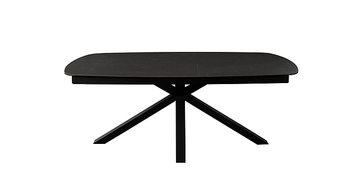 Diamond Sofa Onyx Rectangle Extension Dining Table with Black Ceramic Glass Top & Black Metal Leg ONYXDTBL