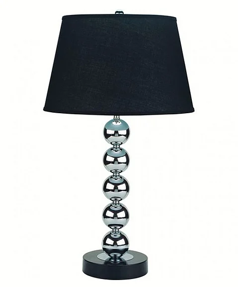 Furniture of America Opal Table Lamp in Silve/Black L76257T