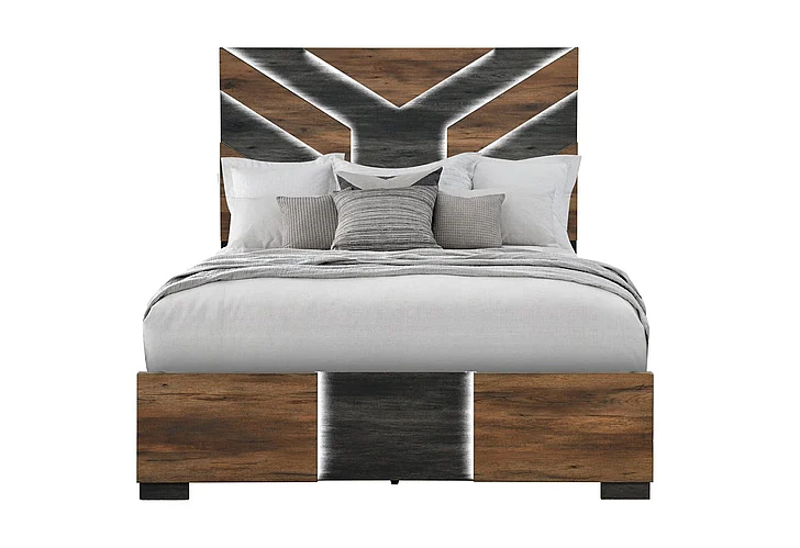 Global Furniture Optimus King Bed in Brown/Black OPTIMUS-BRWN/BLK-KB