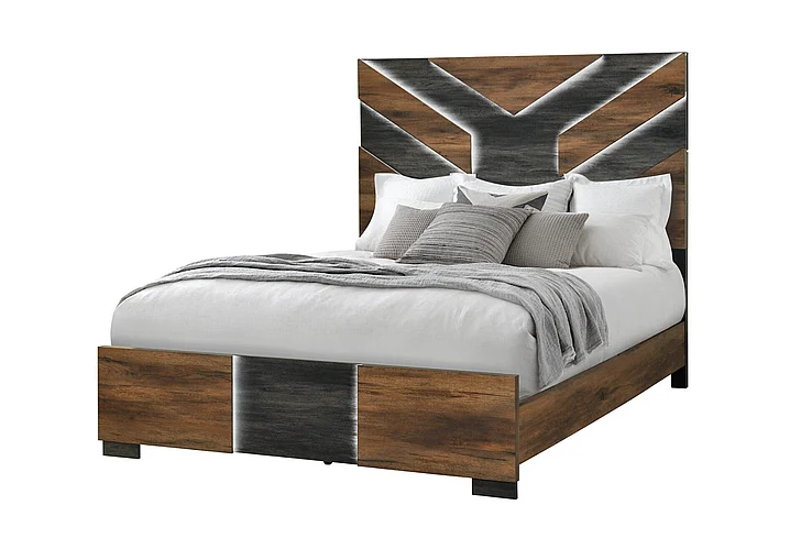 Global Furniture Optimus Full Bed in Brown/Black OPTIMUS-BRWN/BLK-FB