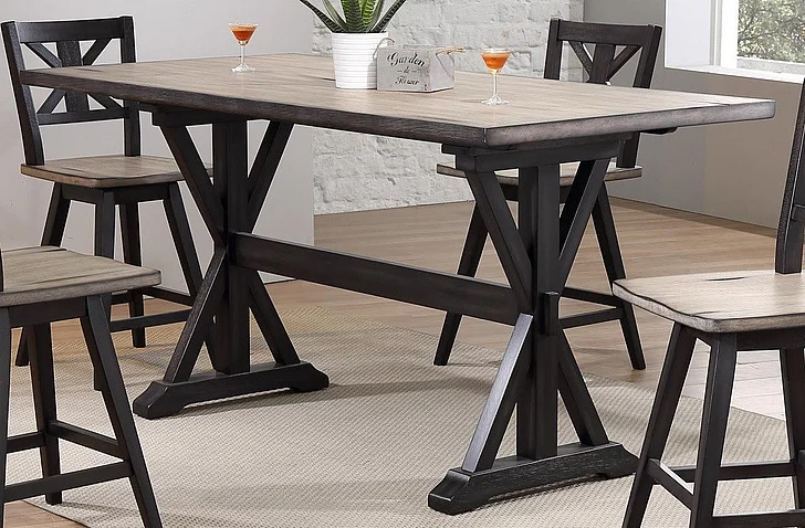 Urban Styles Orlando 72"X30" Counter Table Smoke Gray/Cappuccino in 2870