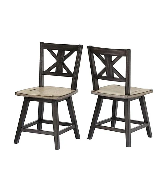Urban Styles Orlando Swivel Dining Chair Smoke Gray/Cappuccino in 1870